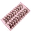 Brown Lashes Fluffy False Eyelashes LIght Brown Lash MUQIU37 Cat Eye Faux 3D Mink Lashes Wispy Long Fake Eyelashes Volume Cross Strips Eyelash Extension 10 Pairs (MQ606)