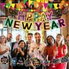 TaoBary 5 Pcs Happy New Year Banner Neon Happy New Year Garland Banner Glow in the Dark New Years Eve Party Decorations Neon Glow Party Supplies for 2025 New Year Party