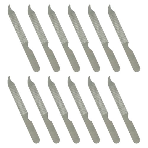 Fingernail Files (12 Pack), Metal Nail Files for Natural Nails, 4’’ Stainless Steel Thin Durable Nail File Bulk Filer with Curved Sharp Pointed Tip Double Sided Manicure Pedicure Toenails Tools