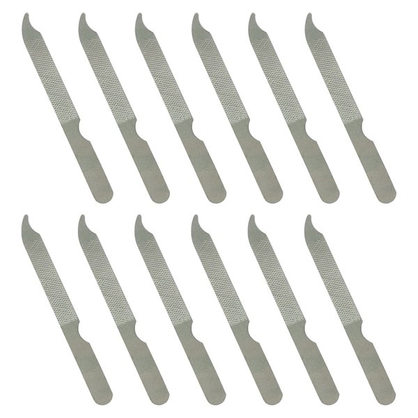 Fingernail Files (12 Pack), Metal Nail Files for Natural Nails, 4’’ Stainless Steel Thin Durable Nail File Bulk Filer with Curved Sharp Pointed Tip Double Sided Manicure Pedicure Toenails Tools
