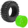 4Pcs HIRCQOO 1.9" RC Crawler Tires OD 90mm Rubber Tire and Plastic Wheel Rims 12mm Hex Compatible with 1/10 Axial SCX10 D90 Tamiya CC01 TF2 TRX4 RC Crawler (Green)