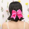 Hair Scrunchies Pink Ribbon Hair Accessories Cheer Hair Bows Hair Tie Breast Cancer Awareness Cheer Hair Bow Ties with Elastic Non Slip Ponytail Holder Hair Accessories for Party Supplies 2PCS