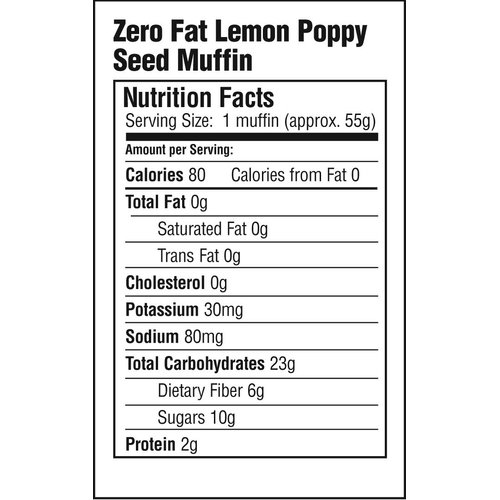 Simply Scrumptous Fat Free Lemon Poppy Seed Muffins