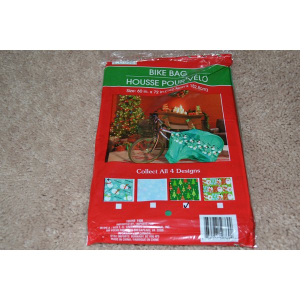Bicycle Gift Wrap Bag Christmas Trees 60x72