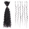 Pre-Divided Human Braiding Hair for Boho Braids Water Deep Wave Human Hair Bulk for Braiding Curly Human Hair for Boho Locs Boho Crochet Braids Human Hair Extensions (1B, 16"-80Strands)