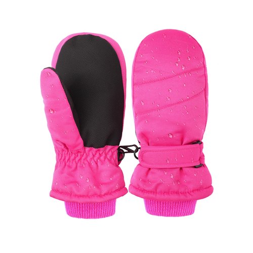 4 Pairs Kids Ski Gloves Waterproof Warm Snow Mittens Winter Warm Gloves for Outdoor Activities (Rose Red, Gray, Royal Blue, Black, 5-8 Years)