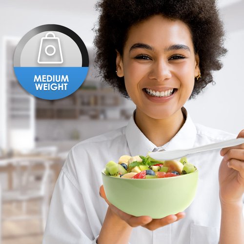 PAMI Medium-Weight Disposable Plastic Knives [400-Pack] - Bulk White Plastic Silverware For Parties, Weddings, Catering Food Stands, Takeaway Orders & More- Sturdy Single-Use Partyware Knives