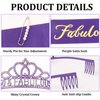 Casoty 70th Birthday Sash and Tiara for Women, 70th Birthday Decorations for Women, Purple 70th Birthday Sash and Tiara Set, 70th Birthday Gifts for Women