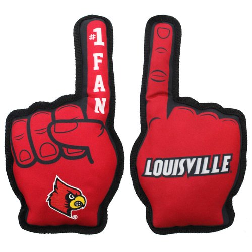 Pets First NCAA Louisville Cardinals #1 Fan Toy. Best Sports Dog Toy with Double Stitched Trim and Tough Nylon Material Filled with Chewable Polyfil and Inner Squeaker