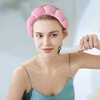Beleki Spa Headband for Washing Face, Sponge Face Wash Headband and Wristband Set for Makeup Skincare Headbands Puffy Non Slip Headwear Hair Accessories for Women Girls, Pink