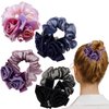 4 PCS Rose Flower Lace Hair Scrunchies Ties Elastics Rubber Bands Hairbands Rubber Bands Hairbands Ponytail Holders Floral Headbands Stretchy Elastic Hair Band Scrunchy Ponytail Holder Hair Accessorie