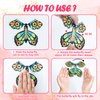 36 Pack Painting Butterfly Craft Kit for Kids, 24 Paper Butterflies and 12 Color Pens, Rubber Band Wind Up Butterfly Toy, Make Your Own Magic Flying Butterfly, Party Game,School Activity,Surprise Card