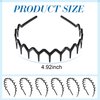 Chuangdi 6 Pieces Zigzag Headband Plastic Shark Tooth Hair Comb Hairband Zig Zag Headband Plastic Wavy teeth Hair Hoop Accessory for Women Lady Girl(Black,Fresh Style)