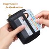 imeetu RFID Credit Card Holder, Small Leather Zipper Card Case Wallet with Removable Keychain ID Window (Black)