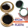 6Pcs Round Hair Brushes for Women - Folding Hair Brush Travel Comb with Mirror Pocket Round Hair Brush Travel Size Brush with Small Mirror - Portable Mirror Travel Mini Brush for Hair Makeup Brush Set