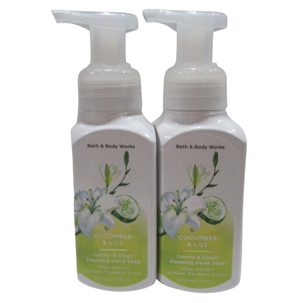 Bath & Body Works Gentle Foaming Hand Soap 8.75 Ounce 2-Pack (Cucumber & Lily)