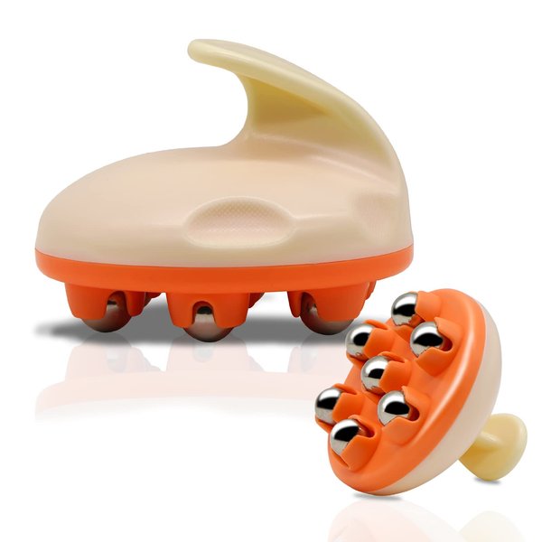 AICNLY Hand Roller Massager for Cellulite Massage, Deep Tissue Massage Ball for Back, Neck, Foot, Shoulder, Thighs Pain Relief, Massage Gloves for Hands with 7 360-degree Metal Roller