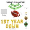 SharkBliss First Year Down Football 1st Birthday Party Supplies, First Year Down Balloons Happy Birthday Banner for Boys First Football Outdoor Sports Theme Birthday Party Decor Supplies (Kit)