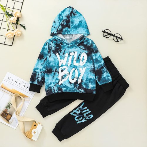 Adokioths Toddler Baby Boy Outfit Long Sleeve Hoodie Sweatshirt Top Jogger Pants Set Fall Winter Sweatsuit Clothing Set