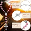 Konohan 2 Pieces Car Rosary Rearview Mirror Auto Rosary Religious Car Mirror Hanging Accessories for Car Personalized Protection Charm for Auto Decors (Rose)