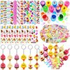 Moltby 110 PCS Ice Cream Party Favors - Ice Cream Slap Bracelets, Stamps, Tattoos Stickers, Keychains, and Drinking Straws for Kids Girls Sweet Summer Baby Shower