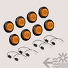 TRUE MODS 8pc 2" 12V Amber Round LED Clearance Side Marker Lights [DOT FMVSS 108] [SAE P2] [Reflector Lens] [Grommet & Plugs] [Flush-Mount] [Waterproof IP67] Rear Lamp for Boat Trailer Semi Truck RV