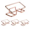 Desktop Business Card Holder, Metal Business Card Holder Display, Business Card Stands for Desk, 4 Pack, Rose Gold