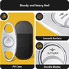 roygra Cigar Cutter with Leather Protector, Stainless Steel Double Blade Guillotine (Silver)