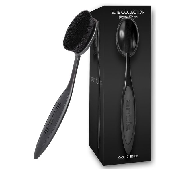 Artis Elite Black Oval 7 Brush | Oval Makeup Brush | Luxury Synthetic Foundation Brush | Ideal for foundation, SPF, Skincare | Use with liquids, powders, and creams | Creates Airbrush Finish