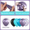 Black Purple Blue Balloon,60 Pcs 12 Inches Metallic Blue Purple Teal Balloons Confetti Balloons for Kids Video Game Party Decoration Baby Shower Engagement Party Supplies