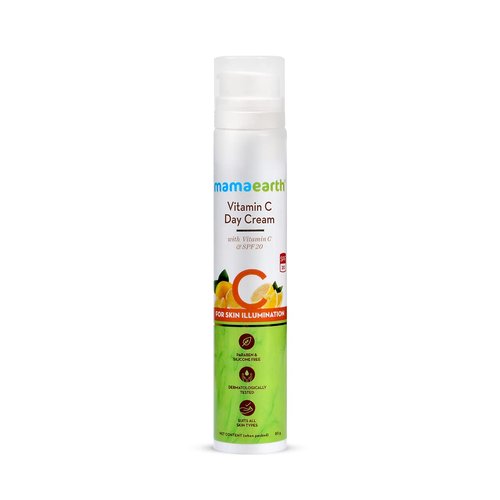 Mamaearth Vitamin C Day Cream with SPF 20 for Skin Illumination | Protects from Sun Damage | Hydrating Anti Aging Sunblock Formula | For All Skin Types 1.76 Oz (50g)