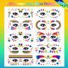 10 Sheets Rainbow Temporary Tattoos Pride Day Rainbow Face Eyes Tattoos Decoration Gay LGBT Butterfly Lips Star Removable Waterproof Body Tattoos Stickers for Pride Parade Party Supplies