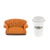 FRIENDS TV Show Central Perk Sofa & Cup Lip Balm Duo, Strawberry & Vanilla Scented, Sweet, Fruity Hydration, Sofa & Cup Molded Lip Set, Iconic Friends TV Series Themed Gift, Novel, Nostalgic