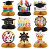 9PCS Graduation Party Decorations Class of 2023-Congrats Grad Table Centerpiece Congratulate Graduation Honeycomb Table Toppers for Graduation Party Supplies