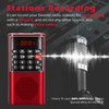 PRUNUS J-328 Mini Portable Pocket FM Radio MP3 Walkman Radio with Recorder, Lock Key, SD Card Player, Rechargeable Battery Operated(NO AM) Red