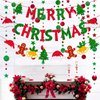 Merry Christmas Banner, Glitter Merry Christmas Banner and Glitter Christmas Signs Banner for Party Decoration, Red & Green Xmas Party Decorations for Home Wall Fireplace Party Supplies