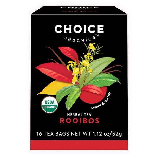 Choice Organics - Organic Rooibos Tea (6 Pack) - Fair Trade - Compostable - Caffeine Free - 96 Organic Herbal Tea Bags