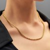 LIFETIME JEWELRY 24k Real Gold Plated 4mm Rope Chain Necklace Diamond Cut Gold Chain for Men Women Boys (20 inches, Gold Plated)