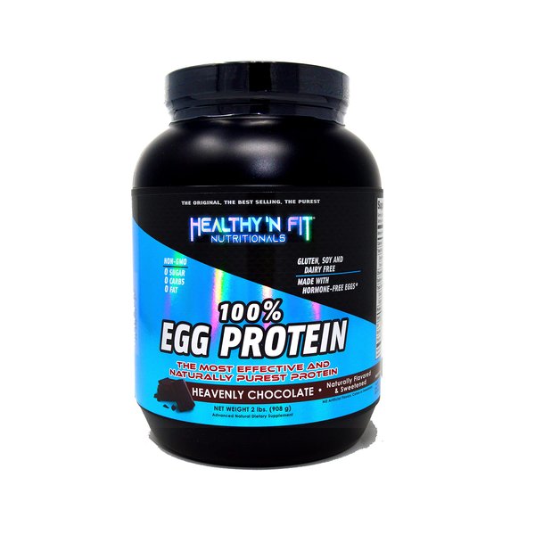 Healthy 'N Fit 100% Egg Protein- Heavenly Chocolate (2lb): 100% Egg White Protein -Plus Natural Peptides. Ultra Pure, Natural Egg Protein Isolate