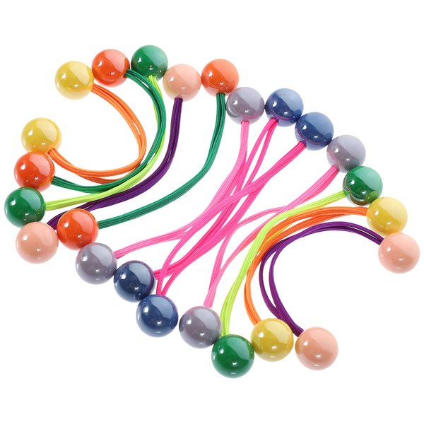 Beavorty 12pcs Pearl Hair Tie Colorful Hair Ties Elastic Ponytail Holders Ponytail Hair Ring Ball Hair Rope Ponytail Holder for Thin Hair Scrunchy Hair Bands Acrylic Headgear Girl Simple