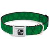 Dog Collar Seatbelt Buckle St Pats Clovers Scattered3 Greens 11 to 17 Inches 1.0 Inch Wide
