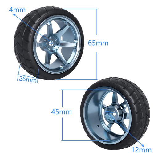 FriHobby Pre Glued 1/10 Scale 12mm Hex Aluminum Wheels and Tires 1.02" (26mm) fit RC Touring Car Drift for Traxxas Tamiya HPI Redcat Lightning EPX Kyosho 1/18 Latrax Teton SST