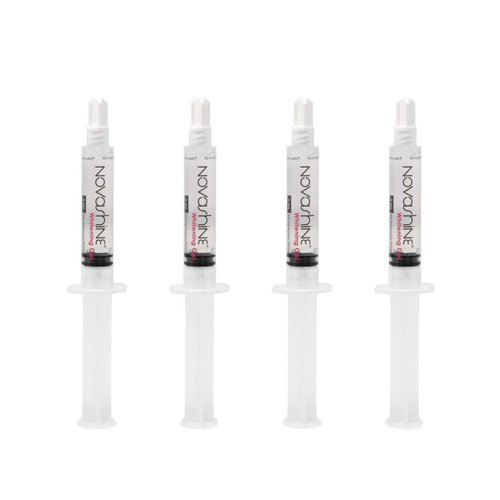 Novashine Teeth Whitening Gel Syringe Refill Pack (4) 5ml Syringes, 3 Month Supply, No Sensitivity, Use with Novashine LED Light