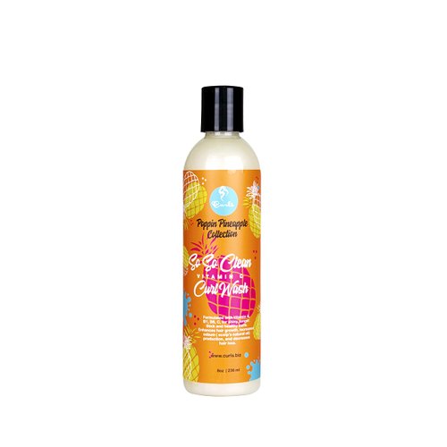 CURLS Poppin Pineapple So So Clean Vitamin C Curl Wash - Rejuvenating, Hydrating, and Cleansing - Hair and Scalp Shampoo - For Wavy, Curly, and Coily Hair Types, 8 Ounces