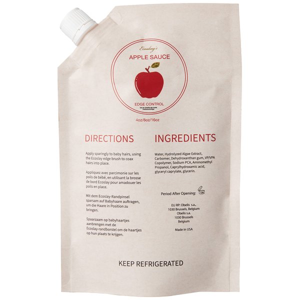 Ecoslay Apple Sauce Edge Control, Multi-purpose styling gel, No flaking or caking, Firm hold, 8oz