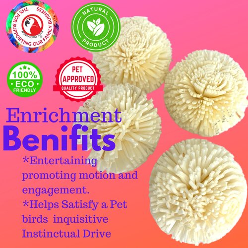 Bonka Bird Toys 3344 (Pk4) Sola Spike 2" Balls, Medium Parrot Chew Foot Talon Cage Toy, Amazon, African Grey, Pionus, and Similar