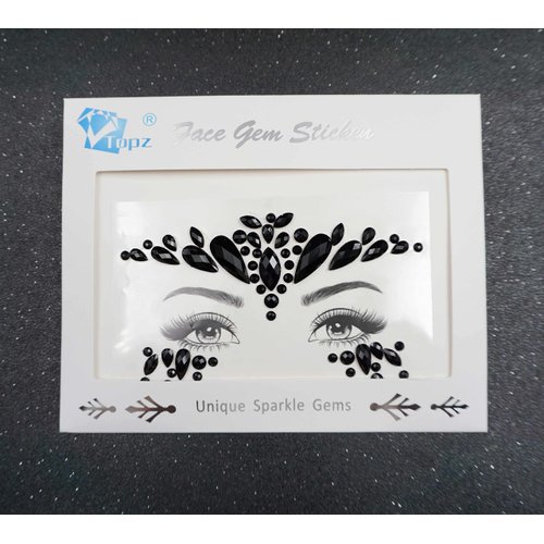 black face stickers jewels Mermaid Face Gems Glitter Rave holiday forehead black Face jewels halloween costumes Makeup beauty Bohemian Stickers
