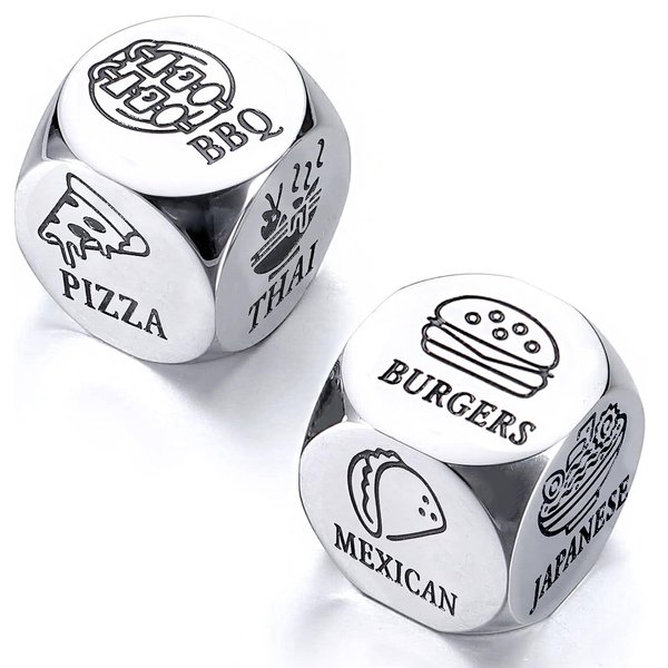 Stocking Stuffers for Adults, Christmas Food Decision Dice, Dice, White Elephant Gifts for Adults Men Women, Anniversary Dice Gifts, Date Night Ideas, Funny Gifts for Women