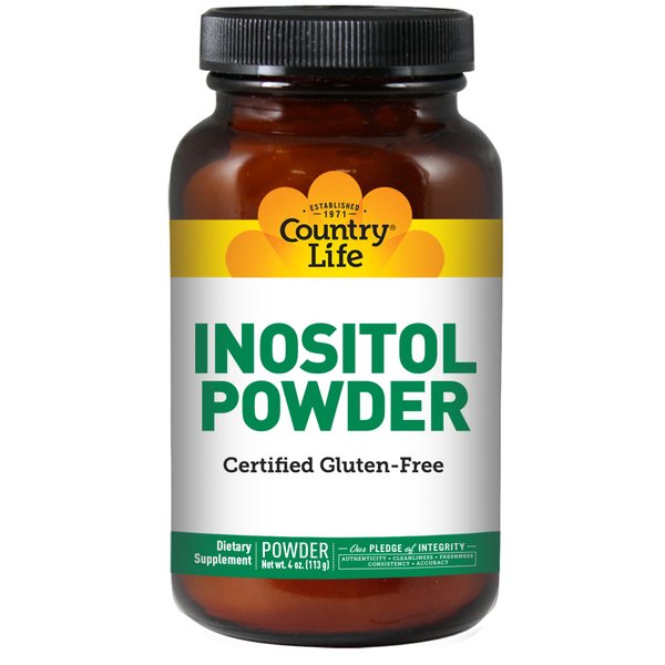 Country Life Inositol Powder 1100mg, 4 oz, Certified Gluten Free, Certified Vegan