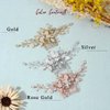 Heread Leaf Bride Wedding Hair Comb Crystal Bridal Hair Accessories Pearl Hair Piece for Women and Girls (C Gold)